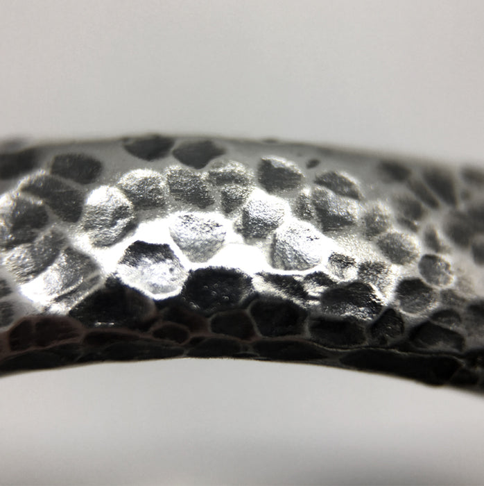 Hammered 6mm Oxidised Silver Ring