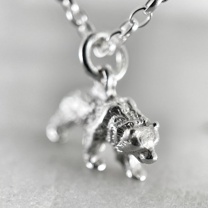 Tiny Silver Bear Necklace