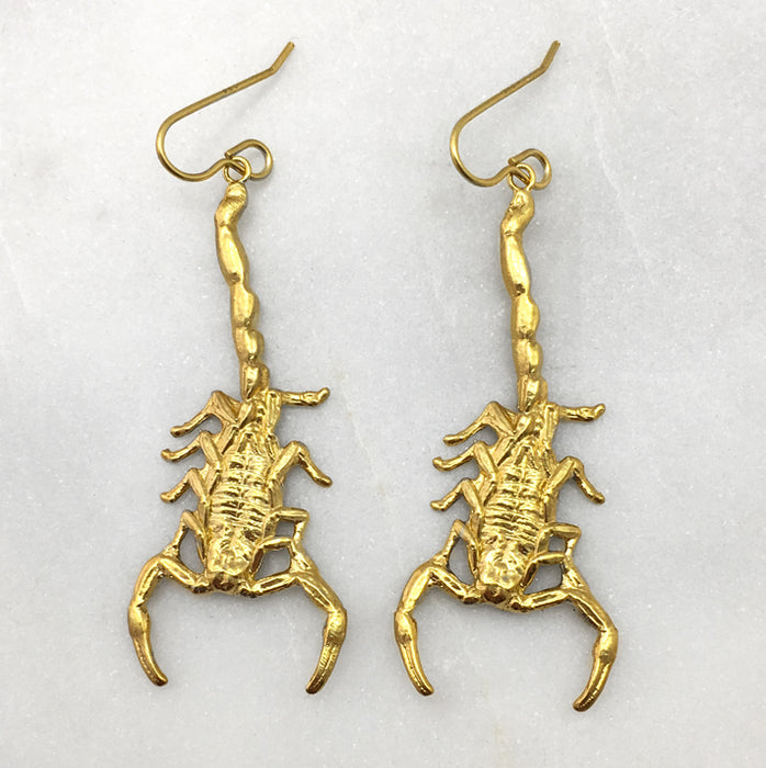 Gold Scorpion Earrings