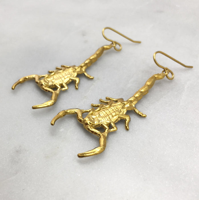 Gold Scorpion Earrings