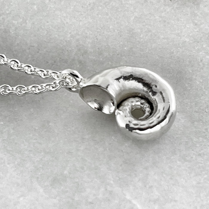 Tiny Silver Spirula Necklace