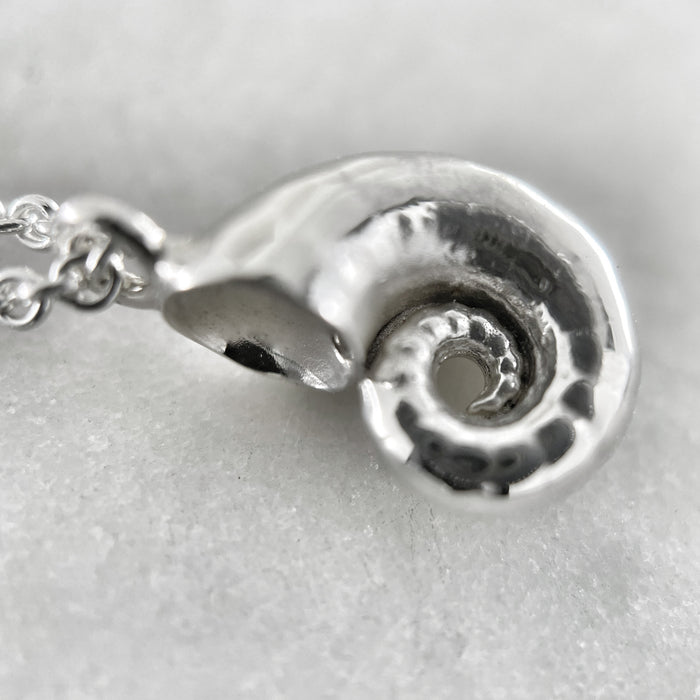 Tiny Silver Spirula Necklace
