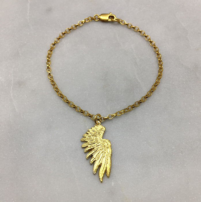 Gold Single Wing Bracelet