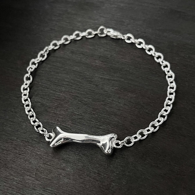 silver bone bracelet