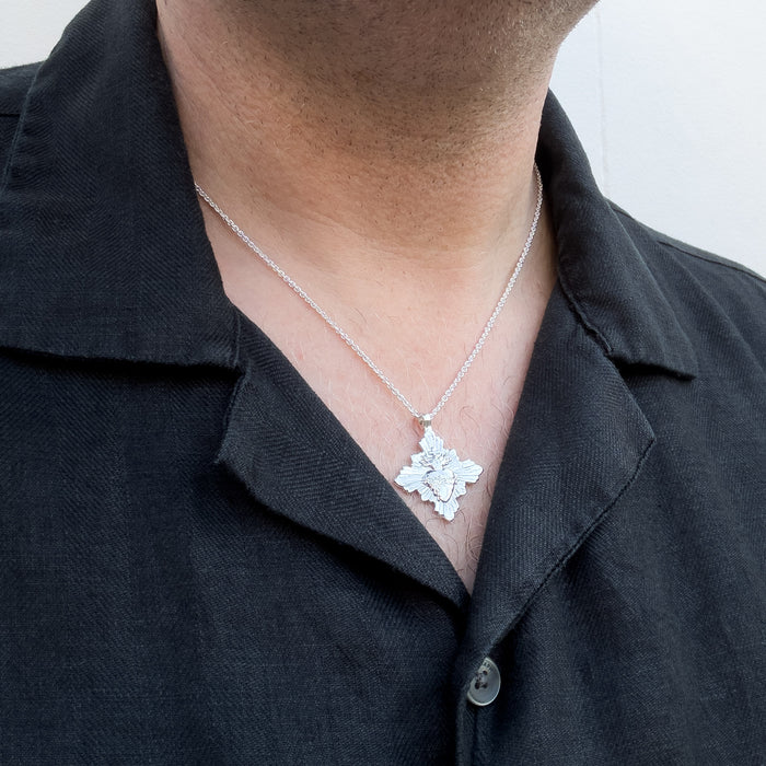 Sacred Heart Silver Necklace
