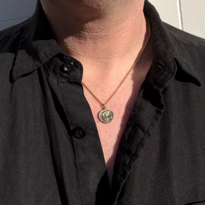 Gold Dove Coin Necklace