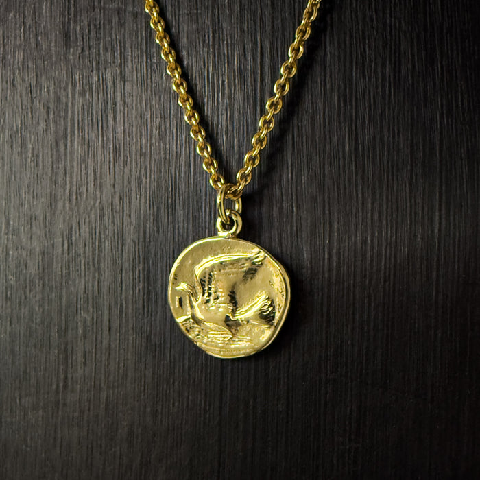 Gold Dove Coin Necklace