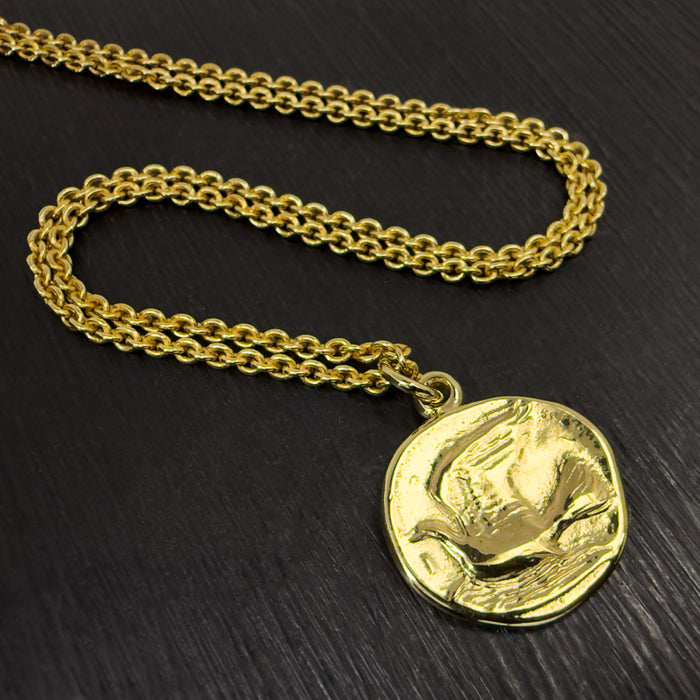 Gold Dove Coin Necklace