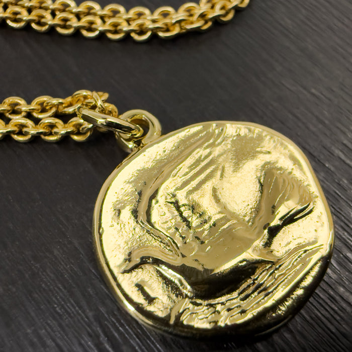 Gold Dove Coin Necklace