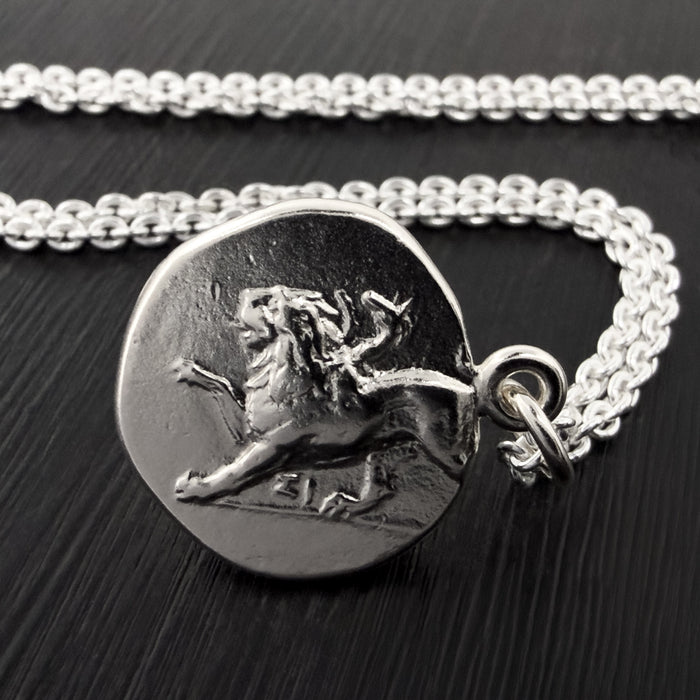 Silver Dove Coin Necklace