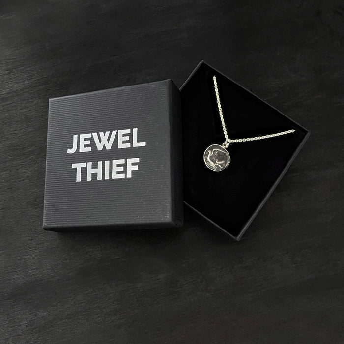 Silver Dove Coin Necklace