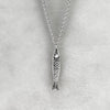 our  sterling Silver fish Necklace, Sardine Necklace hanging on a 925 trace chain.