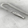 our Silver fish Necklace, Sardine Necklace shown with the trace chain necklace