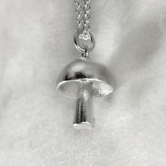 Silver Mushroom Necklace