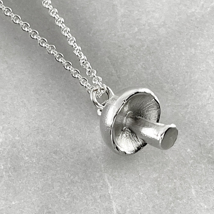 Silver Mushroom Necklace