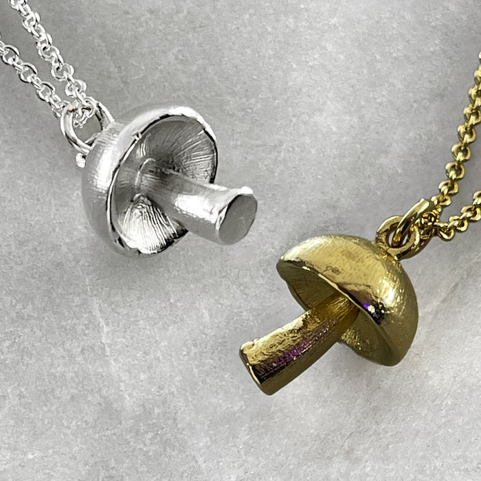 Silver Mushroom Necklace