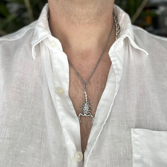Silver Scorpion Necklace