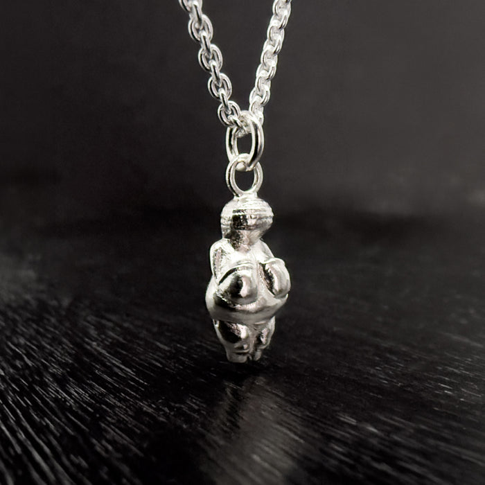 Venus Of Willendorf Silver Necklace