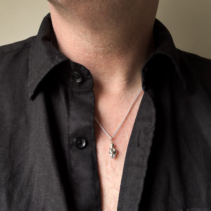 Venus Of Willendorf Silver Necklace