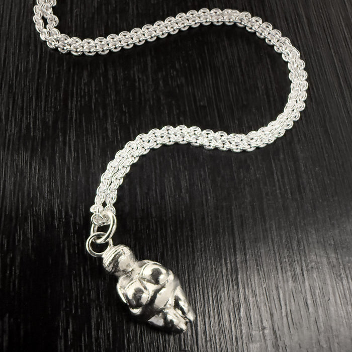 Venus Of Willendorf Silver Necklace