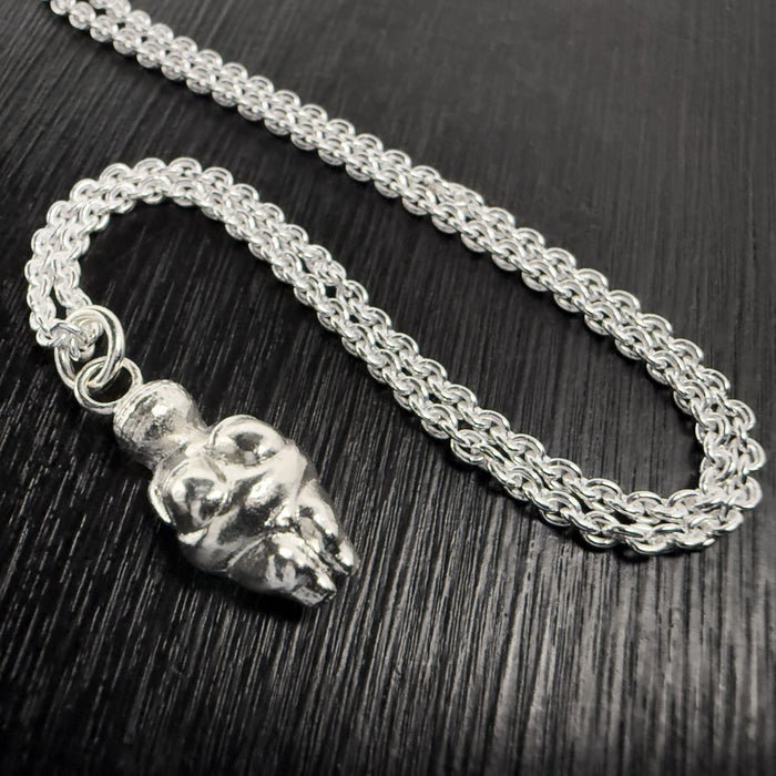 Venus Of Willendorf Silver Necklace