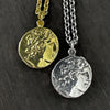 photo of Alexander the Great Ancient Greek coin pendant necklace in a polished silver and gold plated finish, by jewel thief Brighton.