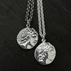 alternative photo of our  Alexander the Great Ancient Greek coin pendant necklace with trace chains in polished or oxidised silver finish, by jewel thief Brighton.