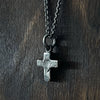 rustic cross pendant  with destressed finish.