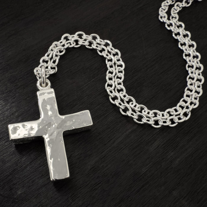 Handmade Chunky Sterling Silver Cross Pendant