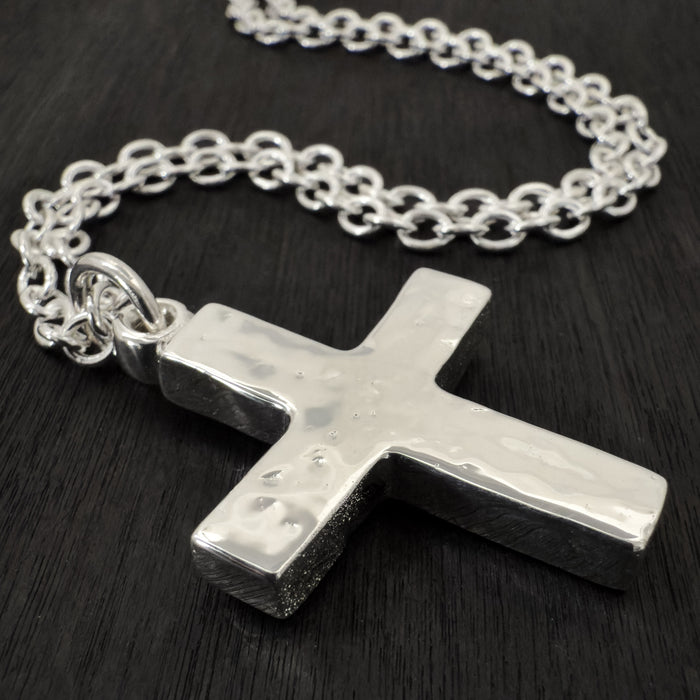 Handmade Chunky Sterling Silver Cross Pendant