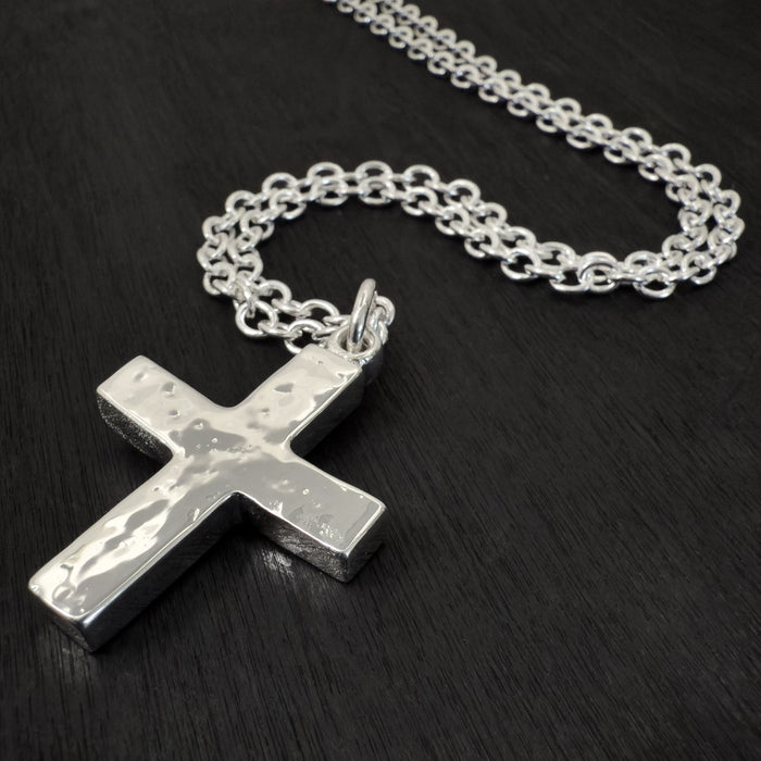 Handmade Chunky Sterling Silver Cross Pendant