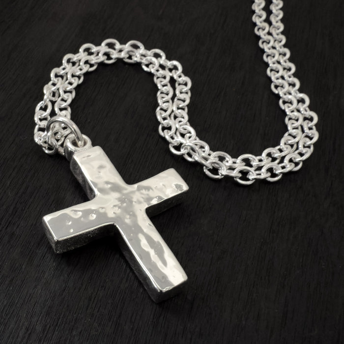 Handmade Chunky Sterling Silver Cross Pendant