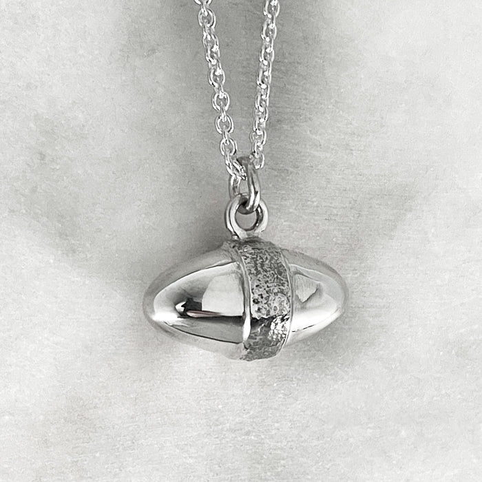 Silver Egg Pendant Necklace