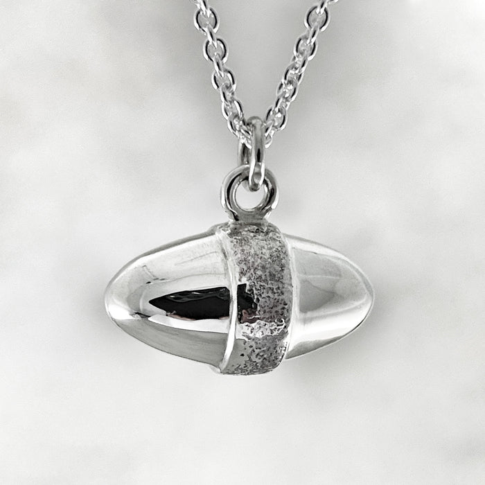 Silver Egg Pendant Necklace