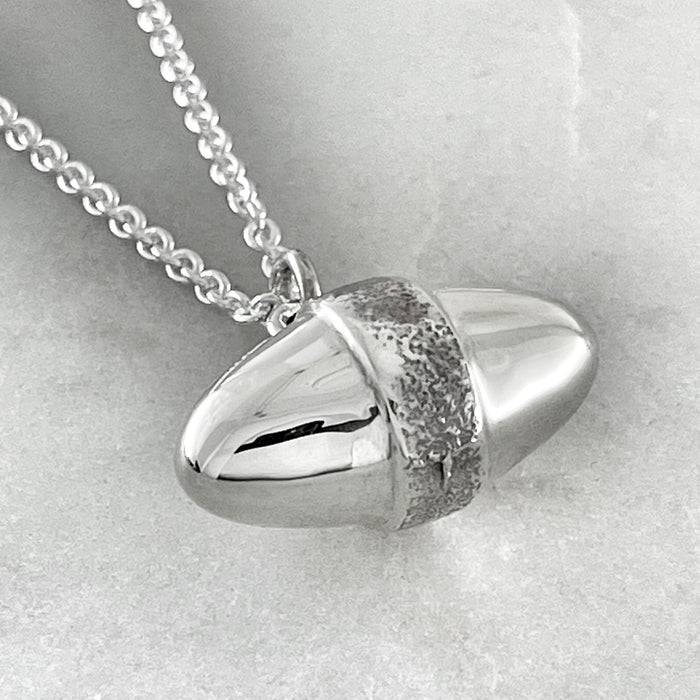 Silver Egg Pendant Necklace