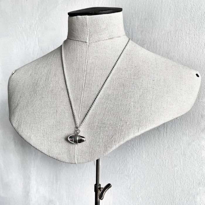 Silver Egg Pendant Necklace