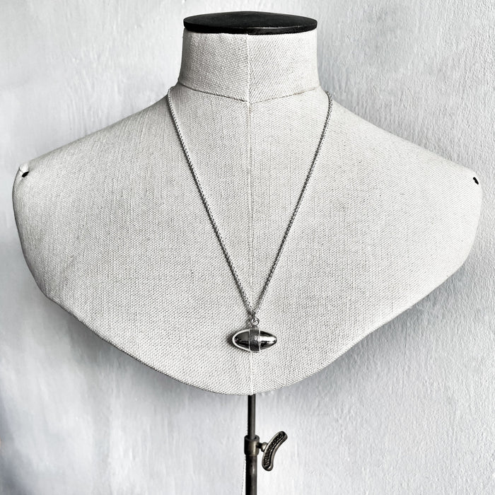 Silver Egg Pendant Necklace