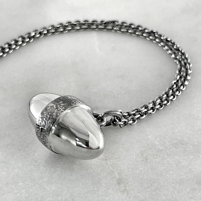Silver Egg Pendant Necklace