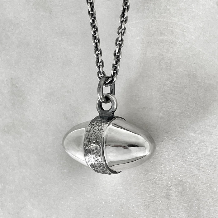 Silver Egg Pendant Necklace