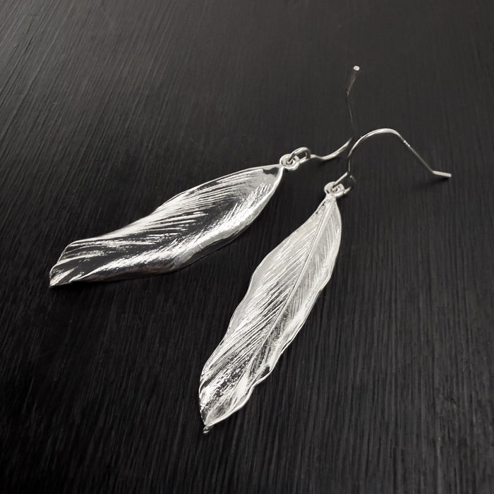 Silver Feather Earrings