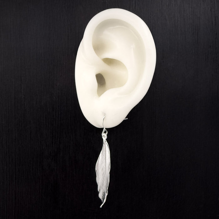 Silver Feather Earrings