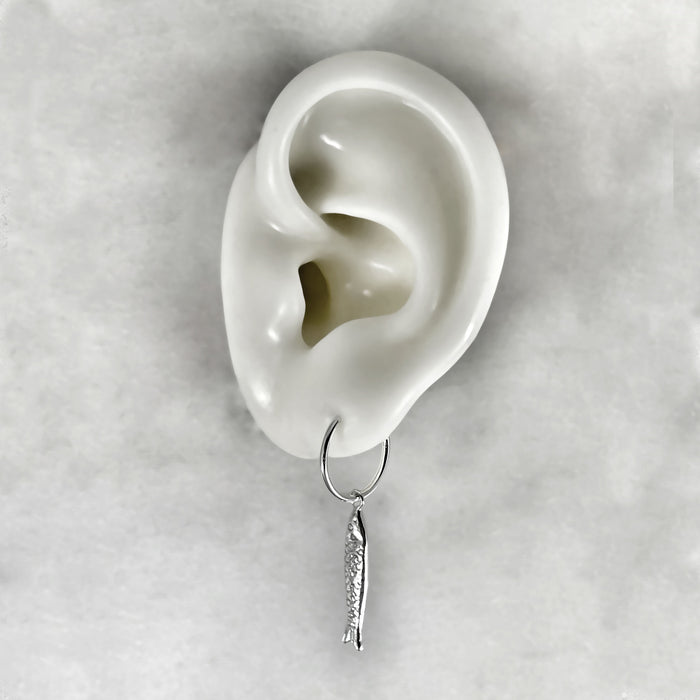 Fish Drop Hoop Earrings