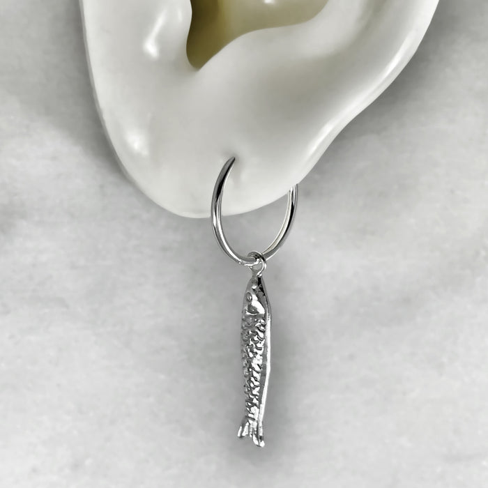 Fish Drop Hoop Earrings