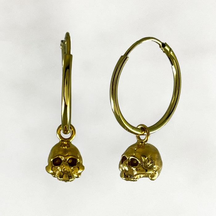 Tiny Skull Hoop Earrings