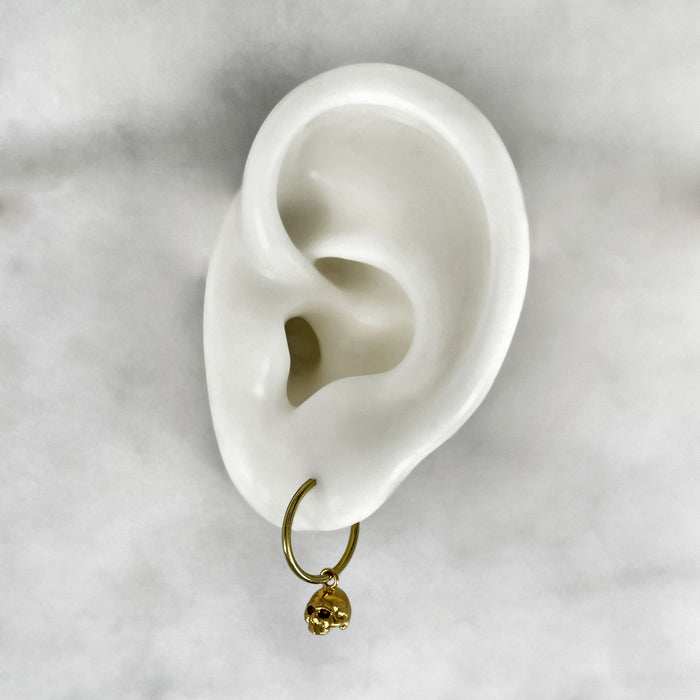 Tiny Skull Hoop Earrings