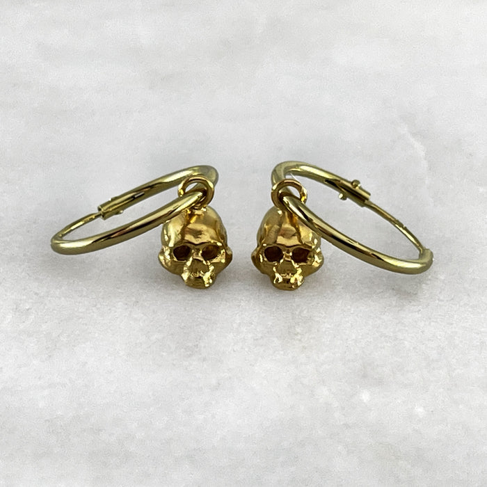 Tiny Skull Hoop Earrings
