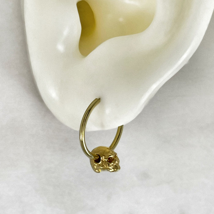 Tiny Skull Hoop Earrings
