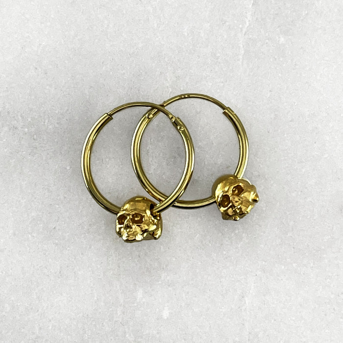 Tiny Skull Hoop Earrings
