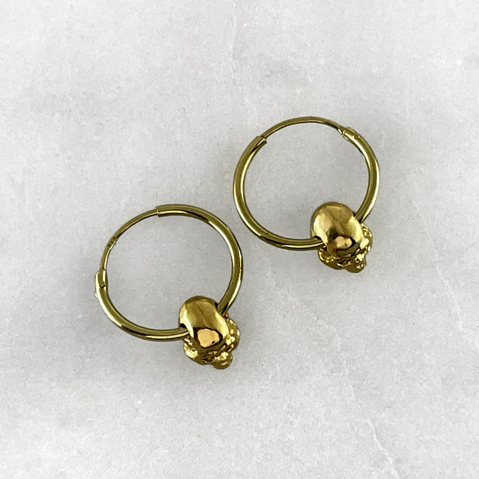 Tiny Skull Hoop Earrings