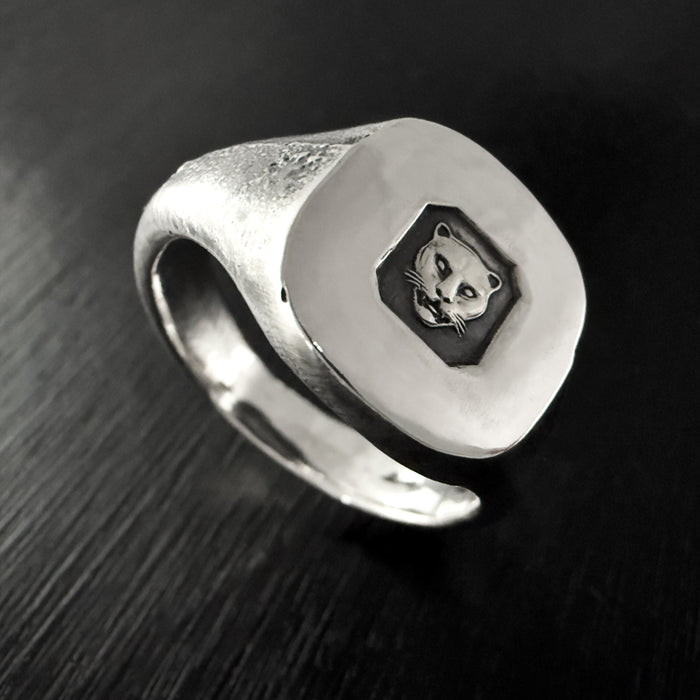 London Rough Silver Signet Ring